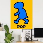 Blå dinosaur Pop Art-affisch – tecknad förhistoris Poster<br><div class="desc">En glad popkonstaffisch med en blå dinosaurie siluett på gul bakgrund. Med djärva konturer och en lekfull tecknad stil hör detta konstverk till Pop Animal Collection, perfekt för fans av rolig, färgrik och udda väggkonst.</div>