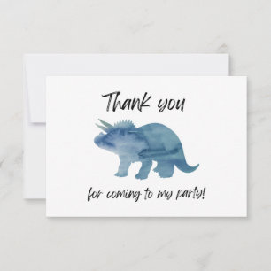 Blå dinosaurie Triceratops platt tackkort Tack Kort