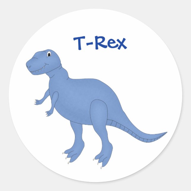 Blå dinosauriedekal runt klistermärke (Framsida)