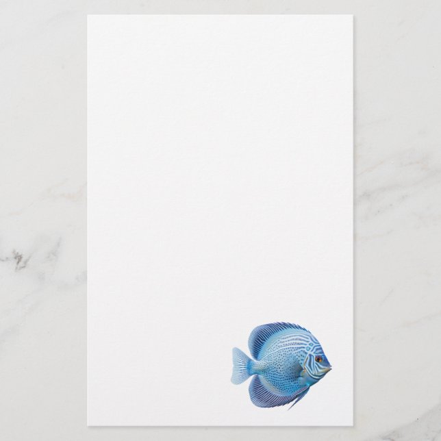 Blå discus Fish Aquarium Fish Stationary Brevpapper (Framsida)