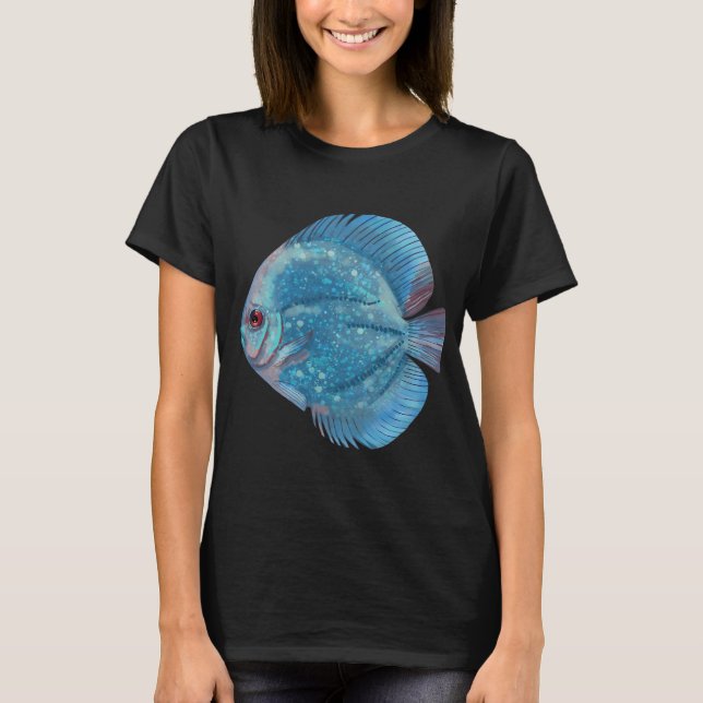 Blå Discusfisk T Shirt (Framsida)