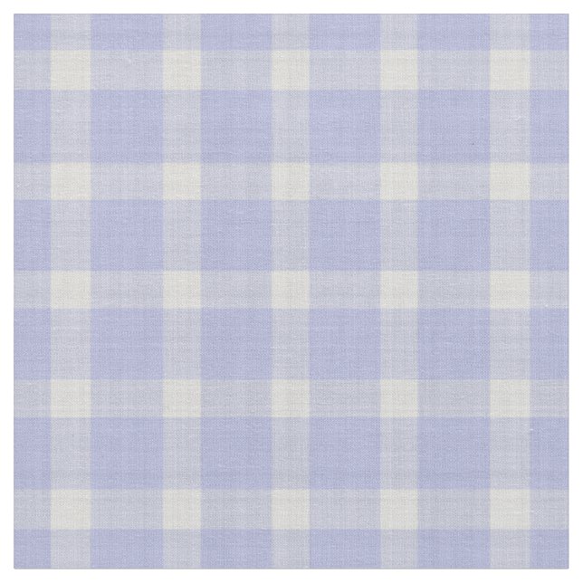 Blå Disig Ginghamrutig Tyg (Närbild)