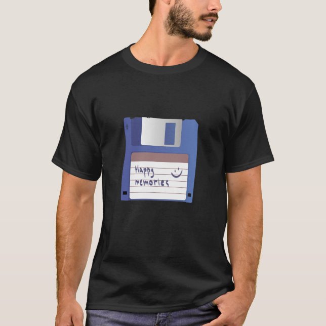 Blå diskettenhet nostalgia t shirt (Framsida)
