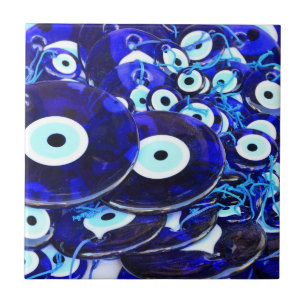 Blå djävulska amulor i Öga Kakelplatta