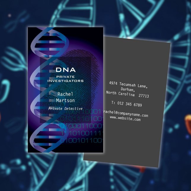 Blå DNA-fingeravtryck vetenskaplig undersökning Visitkort (Blue DNA Fingerprint Science Investigation Business Card)