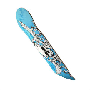 Blå dödskalle graffitiskateboard skateboard bräda 20,5 cm