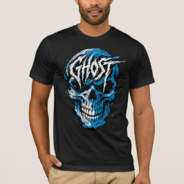 Blå Dödskalle Skräck T-Shirt
