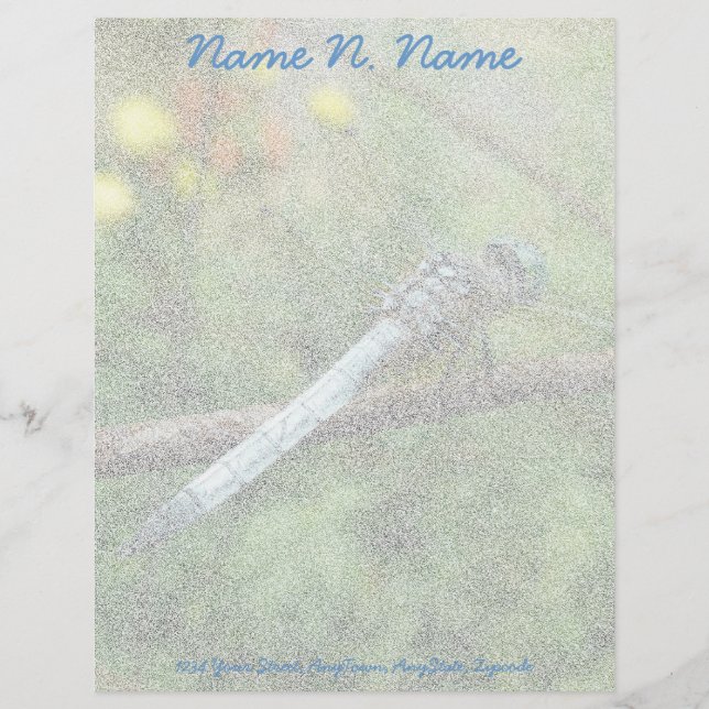 Blå doktor Dragonfly Items Letterhead Brevhuvud (Framsida)