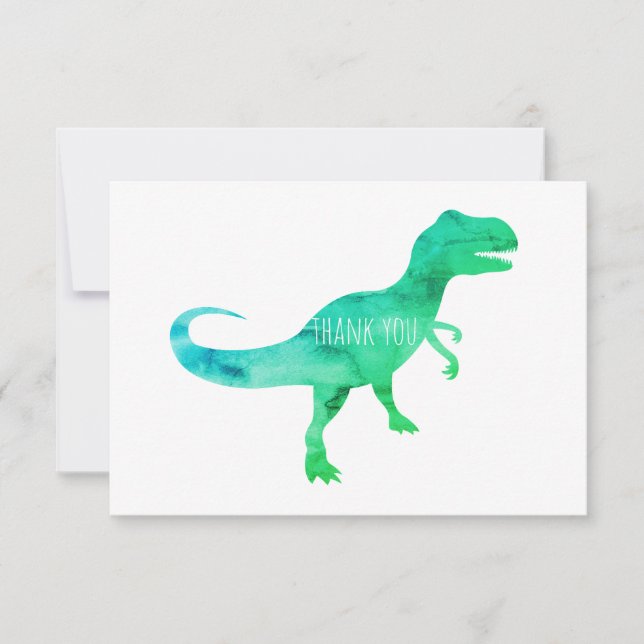 Blå doktor Trex - kort med stort tack (Framsida)