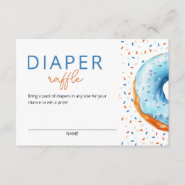 Blå Donut Baby Sprinkle Diaper Raffle Tilläggskort