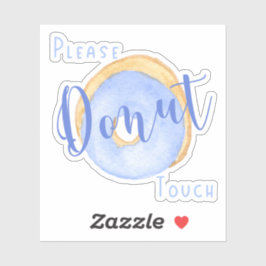 Blå Donut-funktion Rör inte Klistermärken