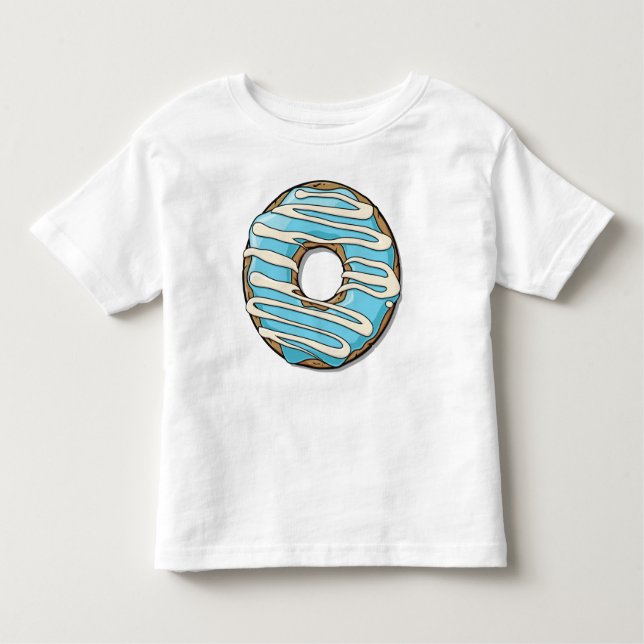 Blå Donut, ringnöt, isbildning, frost, glasyr T Shirt (Framsida)