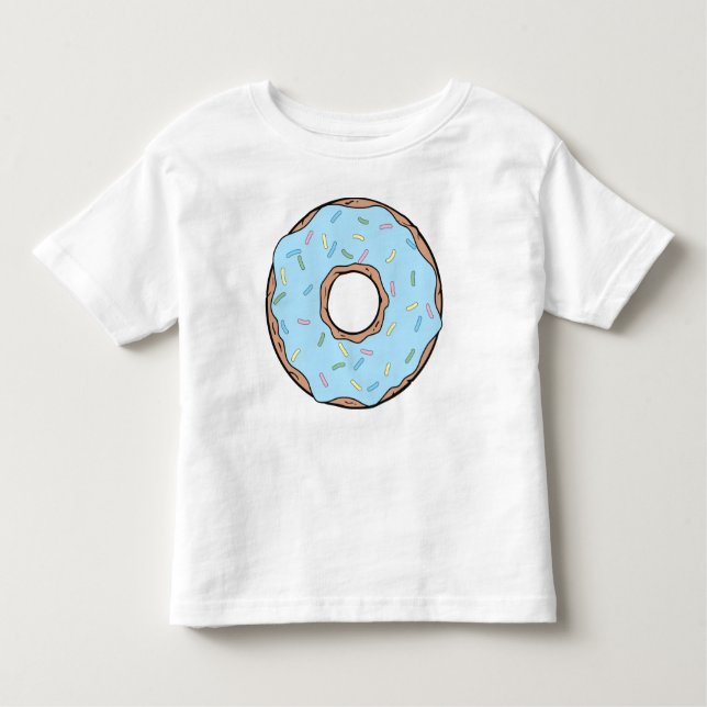 Blå Donut, ringnöt, isbildning, sprinkler, frostni T Shirt (Framsida)