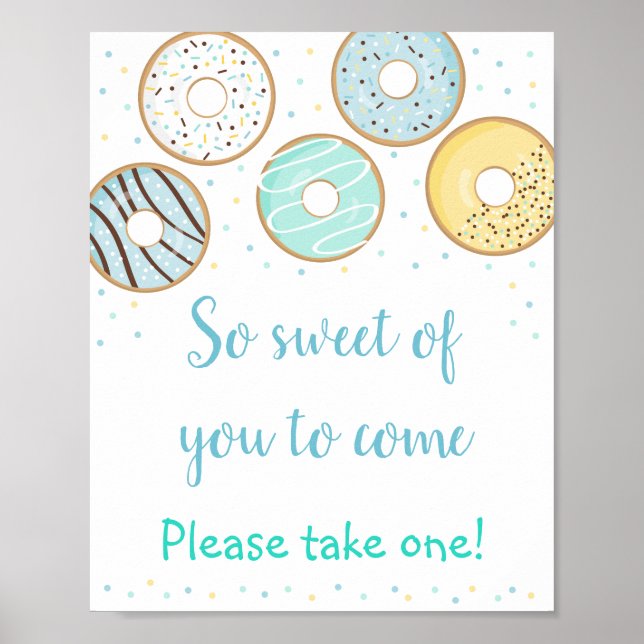 Blå Donut-söt av dig till Komens favoritskylt Poster (Framsidan)