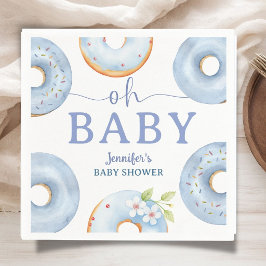 Blå Donuts Baby Shower Brunch Pappersservett