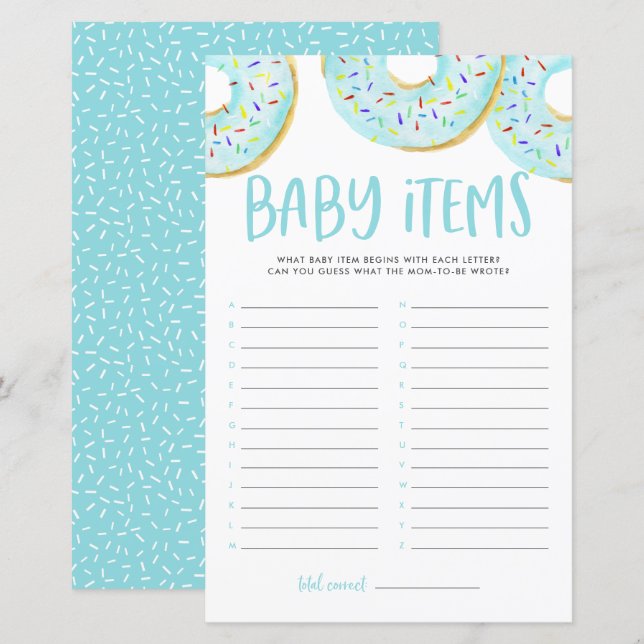 Blå donuts gissar att babyvilan i Baby spelar (Fram/baksida)