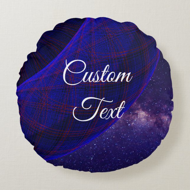 Blå donuts i Geometrisk runda fyllning i rymden Rund Kudde (Framsidan)