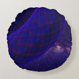 Blå donuts i Rymden runda fyllning Rund Kudde