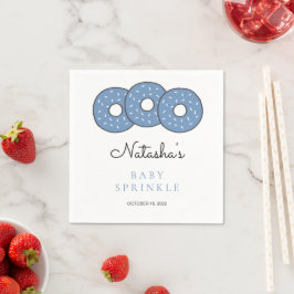 Blå donuts Illustration Baby Shower Sprinkle Pappersservett