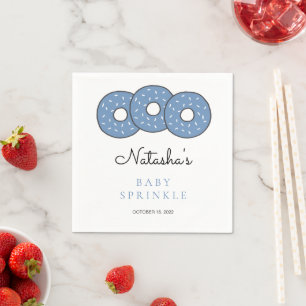 Blå donuts Illustration Baby Shower Sprinkle Pappersservett