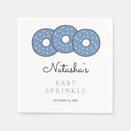 Blå donuts Illustration Baby Shower Sprinkle Pappersservett