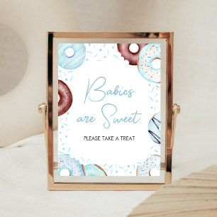 Blå donuts och blöjor Spädbarn är sötade Poster