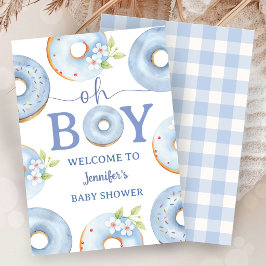 Blå Donuts Oh Pojke Baby Shower Inbjudan