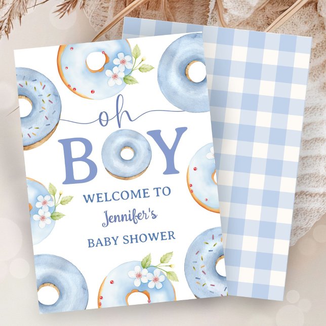 Blå Donuts Oh Pojke Baby Shower Inbjudan (Skapare uppladdad)