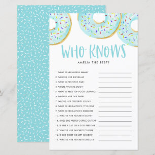 Blå donuts som känner Mamma Best Baby Shower Game