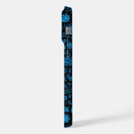 Blå doodles jelefon 15 pro max fodral