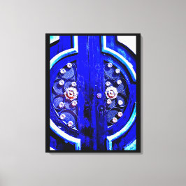 Blå dörr canvastryck