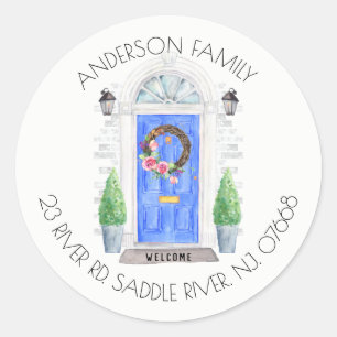 Blå dörr   Ny etikett för hemadress