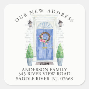 Blå dörr   Ny etikett för hemadress