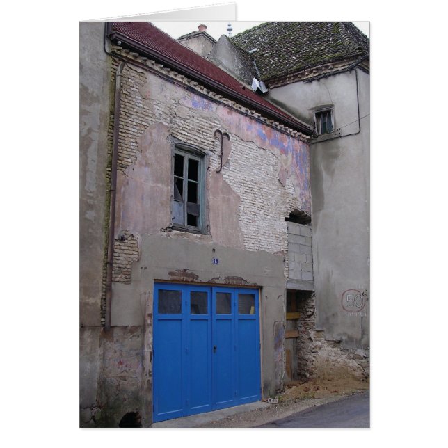 Blå dörrar hälsningskort (Framsidan)