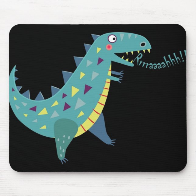 Blå dosinosaur T Rex Ba Musmatta (Framsidan)