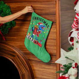 Blå dosinosaur T Rex-julinläsning T-Shirt Liten Julstrumpa