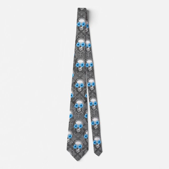 Blå Döskallar och solrosseriens design 5 Slips (Framsida)