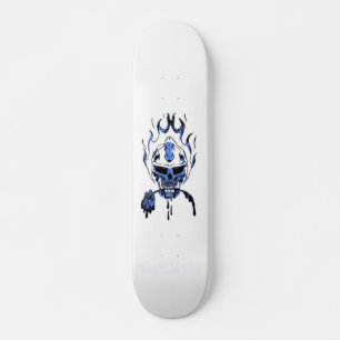 blå döskalle skateboard