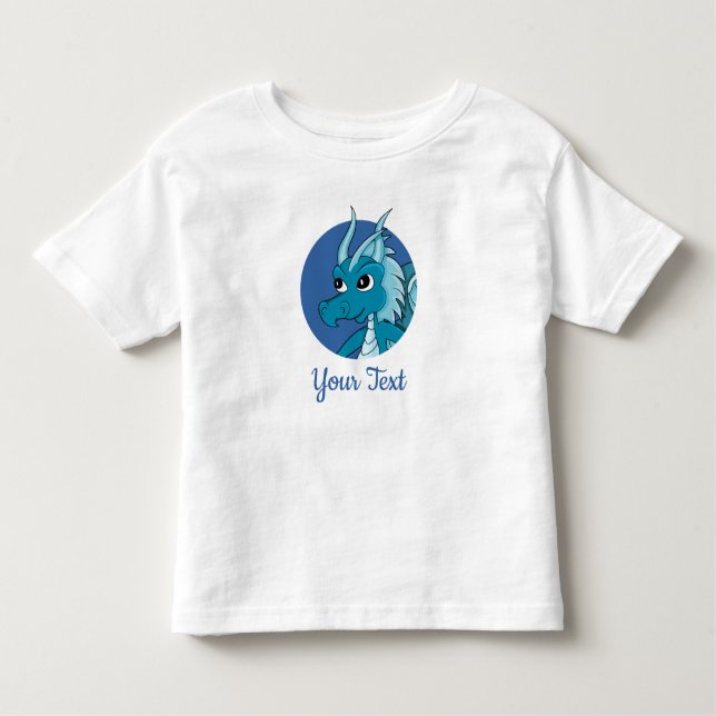 Blå Dragon artoonT-Shirt T Shirt (Framsida)