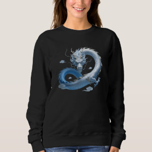 Blå Dragon Konst Mytisk Fantasy Estetik Ori T Shirt