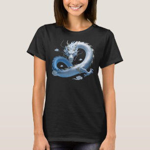 Blå Dragon Konst Mytisk Fantasy Estetik Ori T Shirt