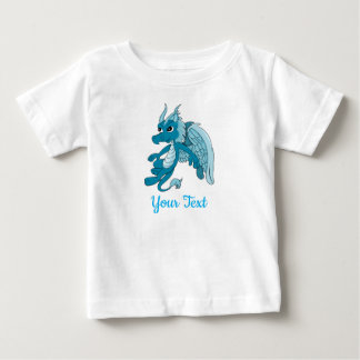Blå Dragon Tecknad Baby T-Shirt
