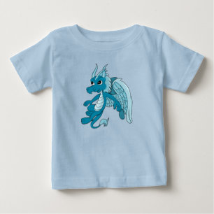 Blå Dragon Tecknad Film T Shirt