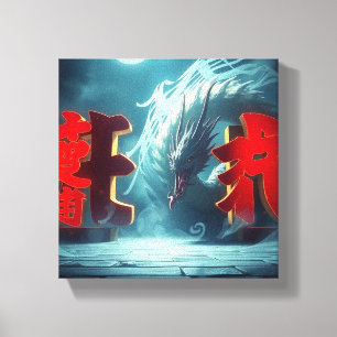 Blå Dragon Tokyo Canvastryck