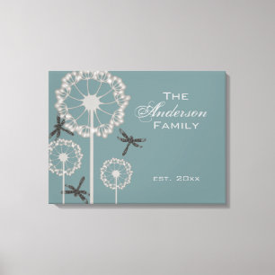 Blå Dragonflies-familjen Canvastryck
