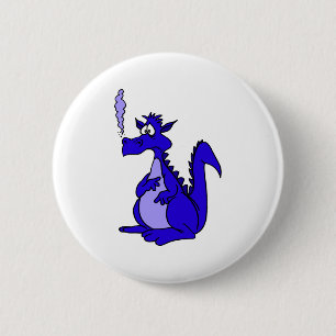 Blå drake med rök knapp