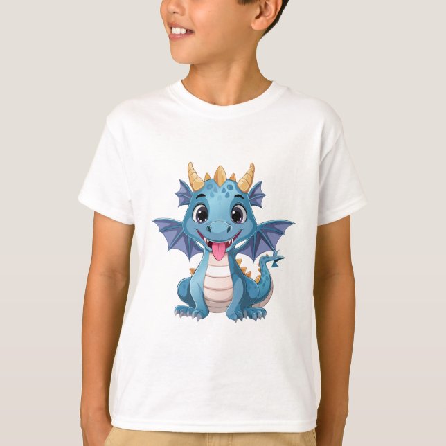 blå drake t shirt (Framsida)