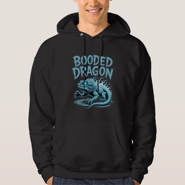 Blå drakeflamor hoodie (Framsida)