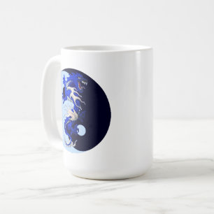 Blå draken Yin Yang Coffee Mugg