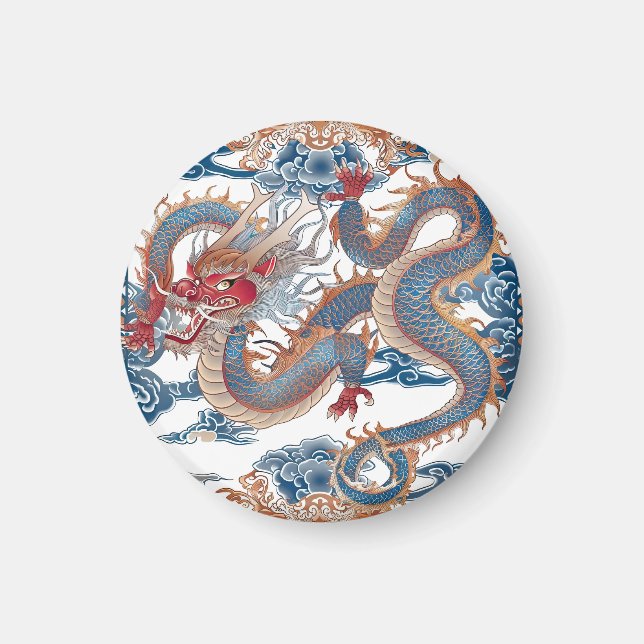 blå drakeThrow Pillow Magnet (Framsidan)